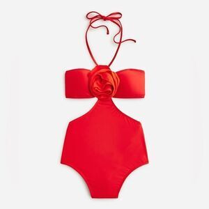 J Crew Rosette Side Cut-Out One Piece Swimsuit NWT